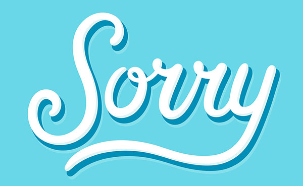 vector drawing of the word sorry